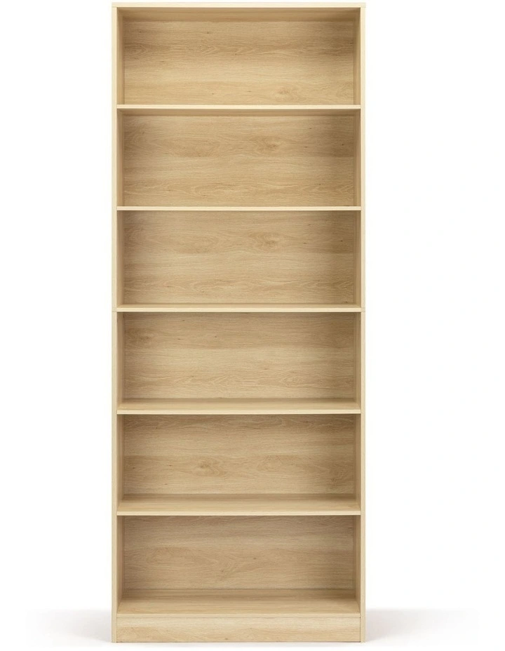 Belle Bookshelf Display Cabinet 6 Tier Bookcase Storage Display Shelf 78cm Oak image 4
