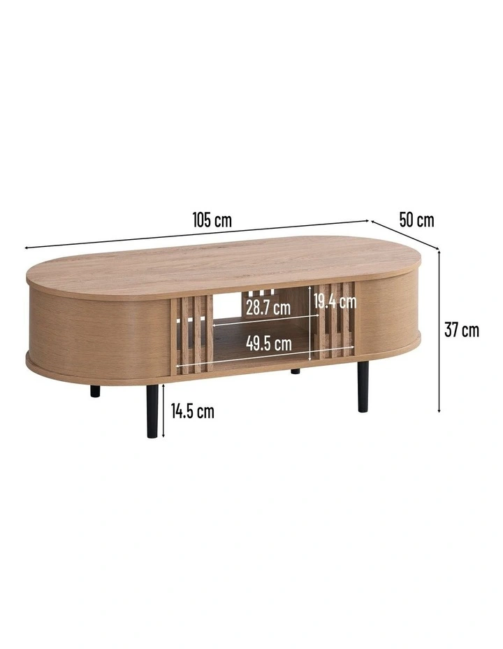 Anna Coffee Table Curved Oak image 5