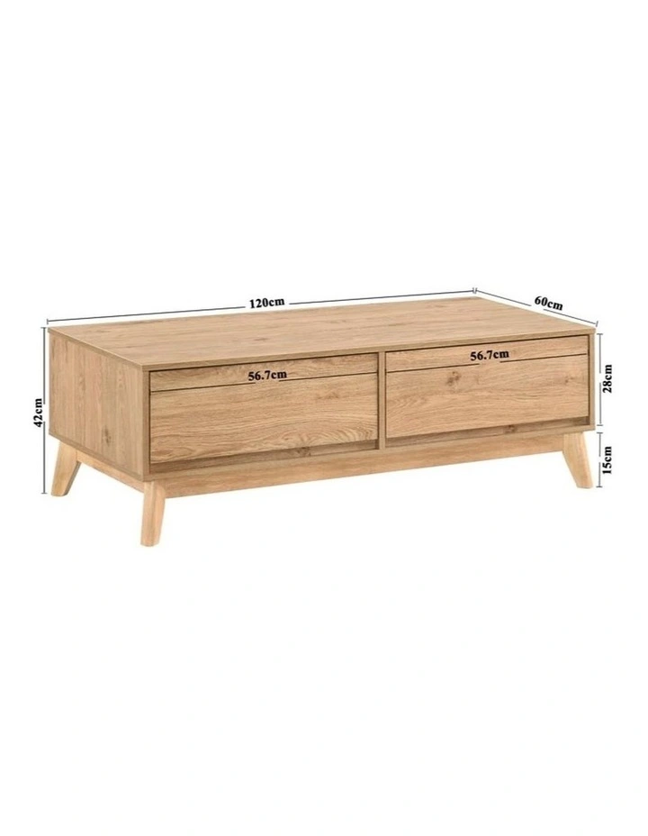 Ariah Coffee Table 2 Drawers Oak image 7