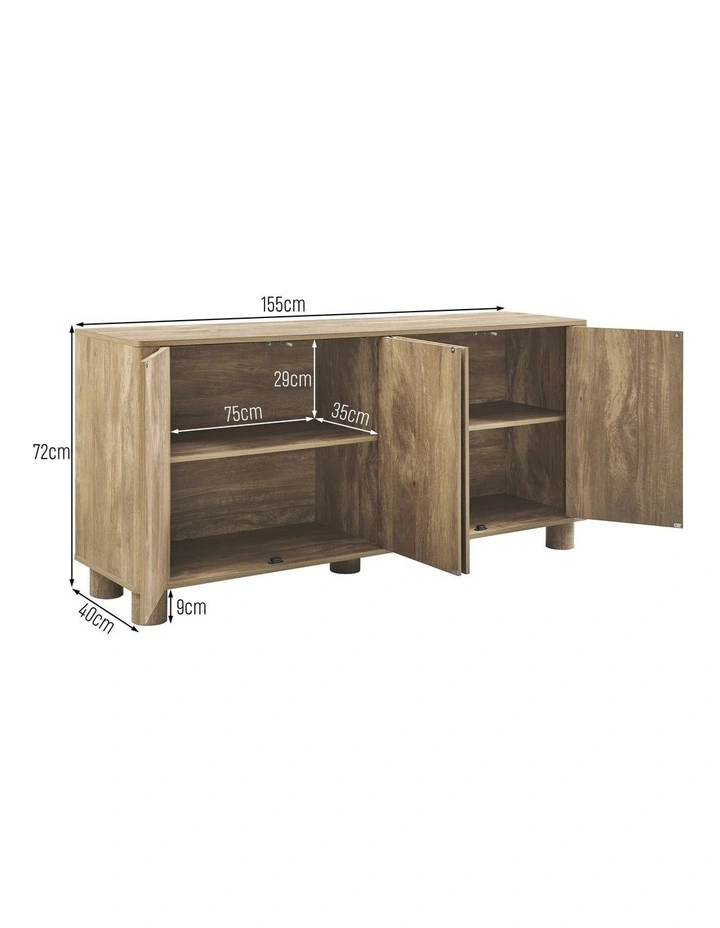 Tanya Buffet Sideboard Cabinet 4 Doors Oak image 7