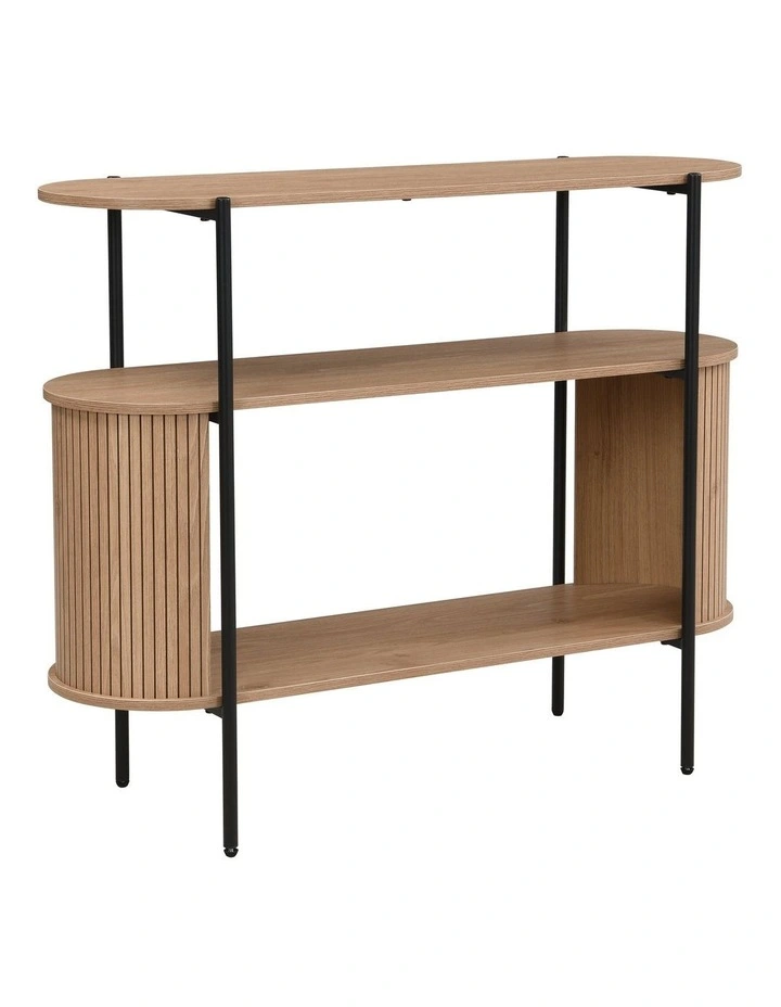 Mia Console Storage 2 Tier Oak and Black image 1