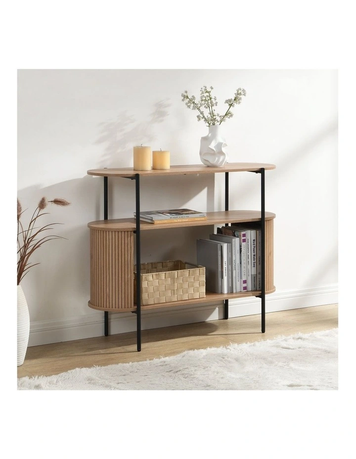 Mia Console Storage 2 Tier Oak and Black image 3