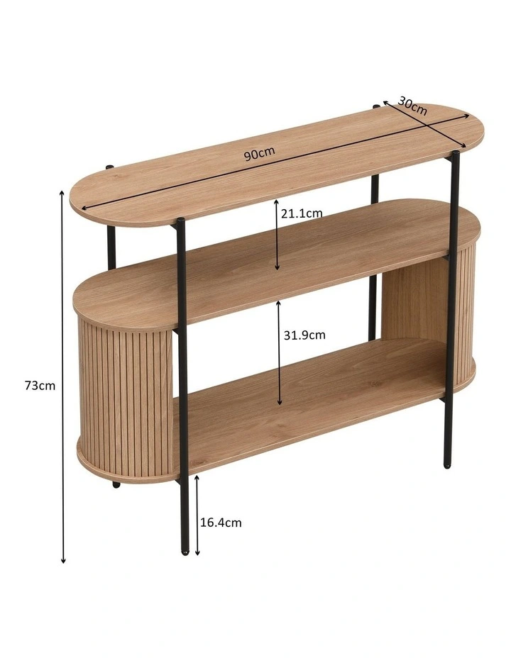 Mia Console Storage 2 Tier Oak and Black image 7