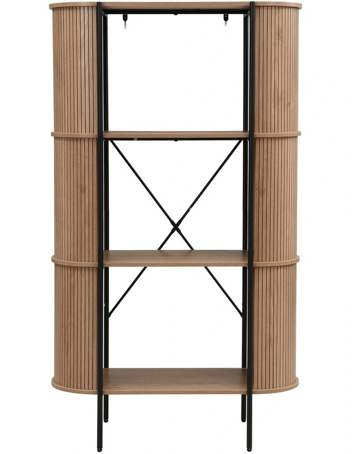Mia Bookcase Open Shelving 3 Tier Oak and Black image 4