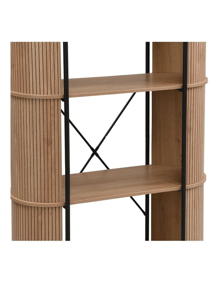 Mia Bookcase Open Shelving 3 Tier Oak and Black image 5