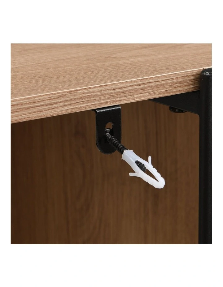 Mia Bookcase Open Shelving 3 Tier Oak and Black image 6
