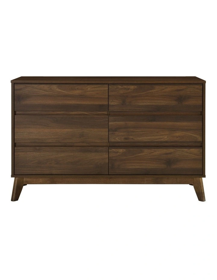 Ariah Chest 6 Drawers Lowboy Dresser Walnut image 4