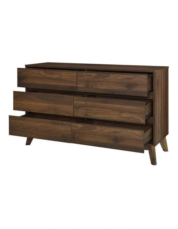 Ariah Chest 6 Drawers Lowboy Dresser Walnut image 5