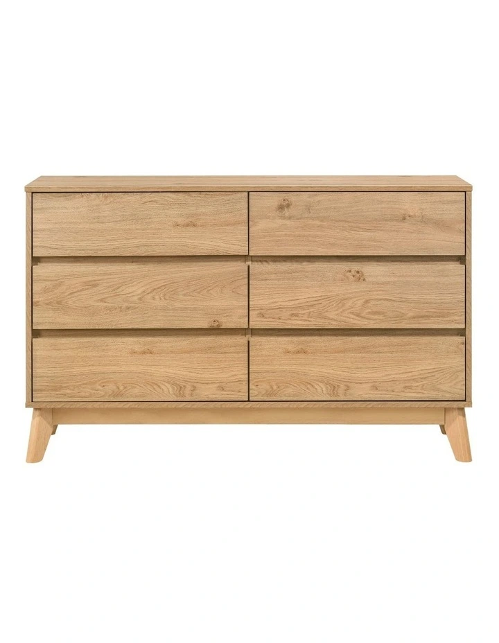 Ariah Chest 6 Drawers Lowboy Dresser Oak image 4