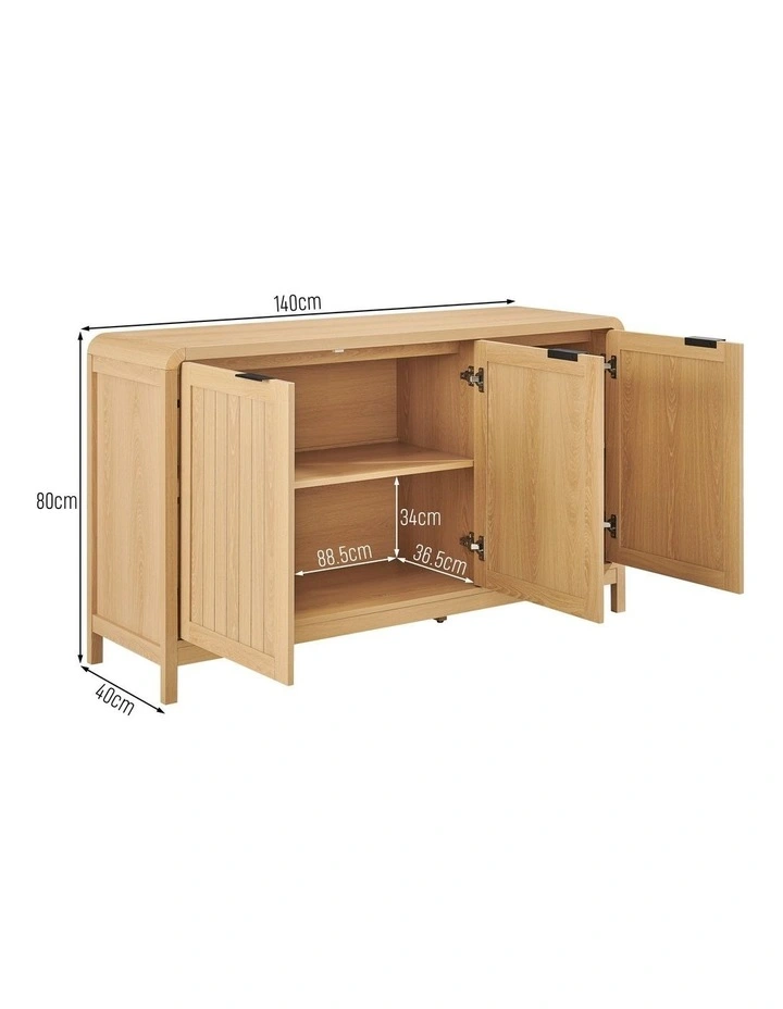 Roy Buffet Sideboard Cabinet 3 Doors Oak image 7