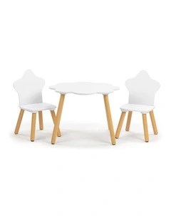 Cloud Kids Table and 2 Chairs Set Star and Cloud Play Set White