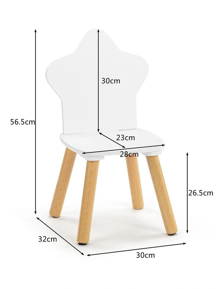 Cloud Kids Table and 2 Chairs Set Star and Cloud Play Set White image 6