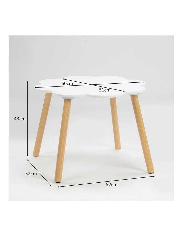 Cloud Kids Table and 2 Chairs Set Star and Cloud Play Set White image 7