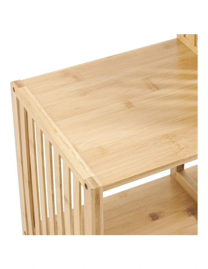 Nicolette Open Shelf Bookshelf Display Unit 3 Step Bamboo image 5