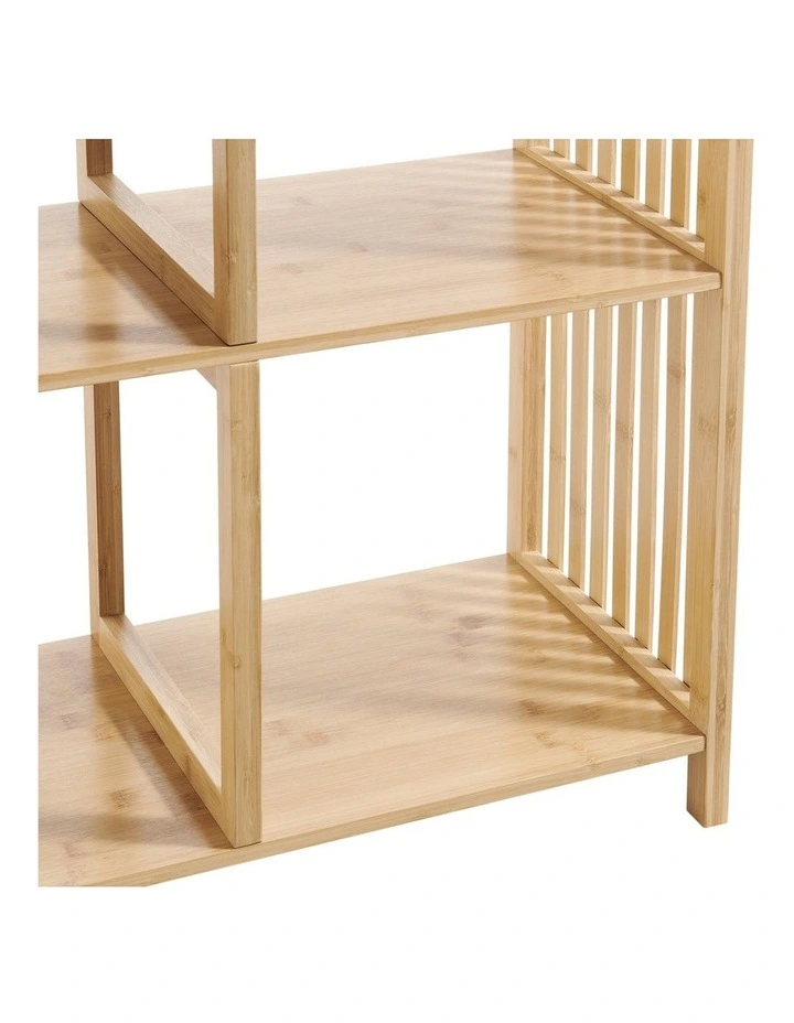 Nicolette Open Shelf Bookshelf Display Unit 3 Step Bamboo image 6