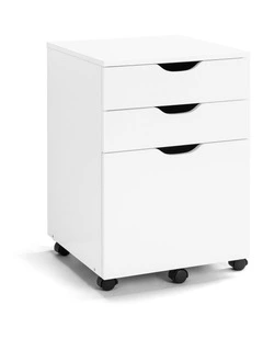 Belle Filing Cabinet Storage 3 Drawers Home Office Mobile Pedestal White