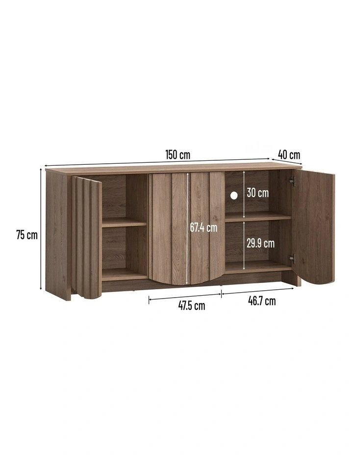 Eden Buffet Sideboard Cabinet 150W 3 Doors Oak image 7