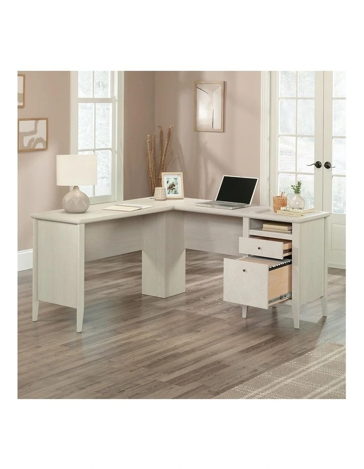 Larkin Ledge L-Shaped Corner Desk Glacier Oak image 2