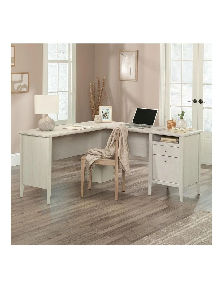 Larkin Ledge L-Shaped Corner Desk Glacier Oak image 3
