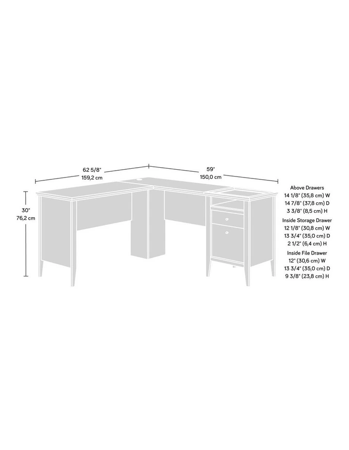 Larkin Ledge L-Shaped Corner Desk Glacier Oak image 7