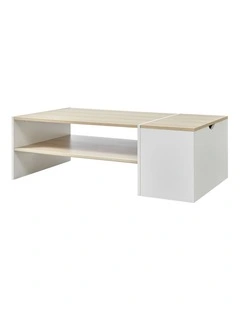 Klea Coffee Table with Storage Oak and White