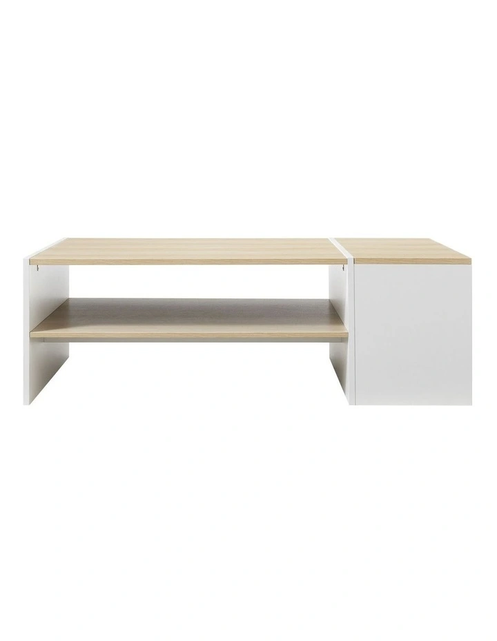 Klea Coffee Table with Storage Oak and White image 3
