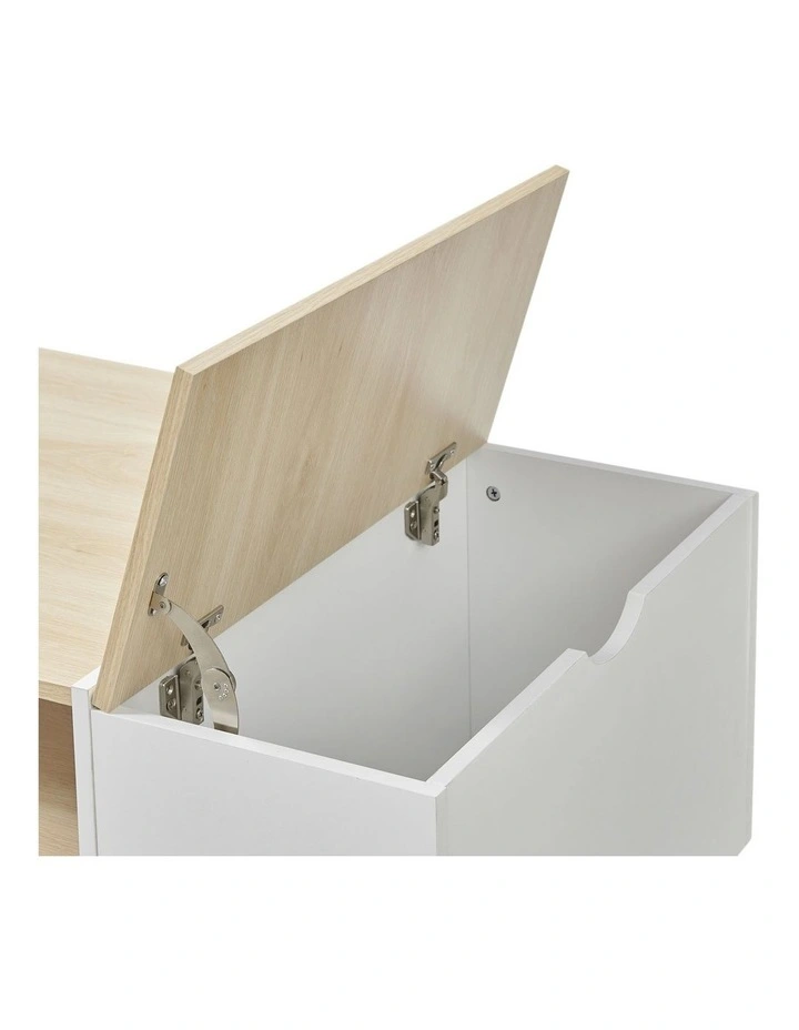 Klea Coffee Table with Storage Oak and White image 6