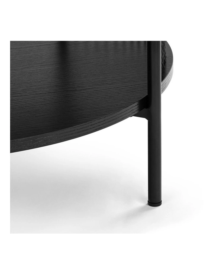 Avayah Round Coffee Table with Shelf 74W X 41H Black image 6