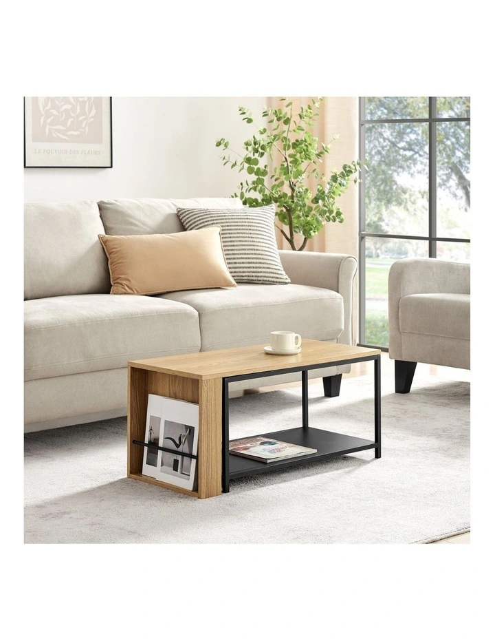 Sabina Coffee Table Extendable Oak and Black image 2