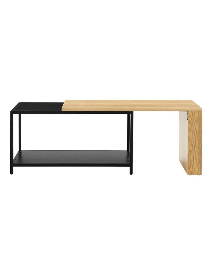Sabina Coffee Table Extendable Oak and Black image 3