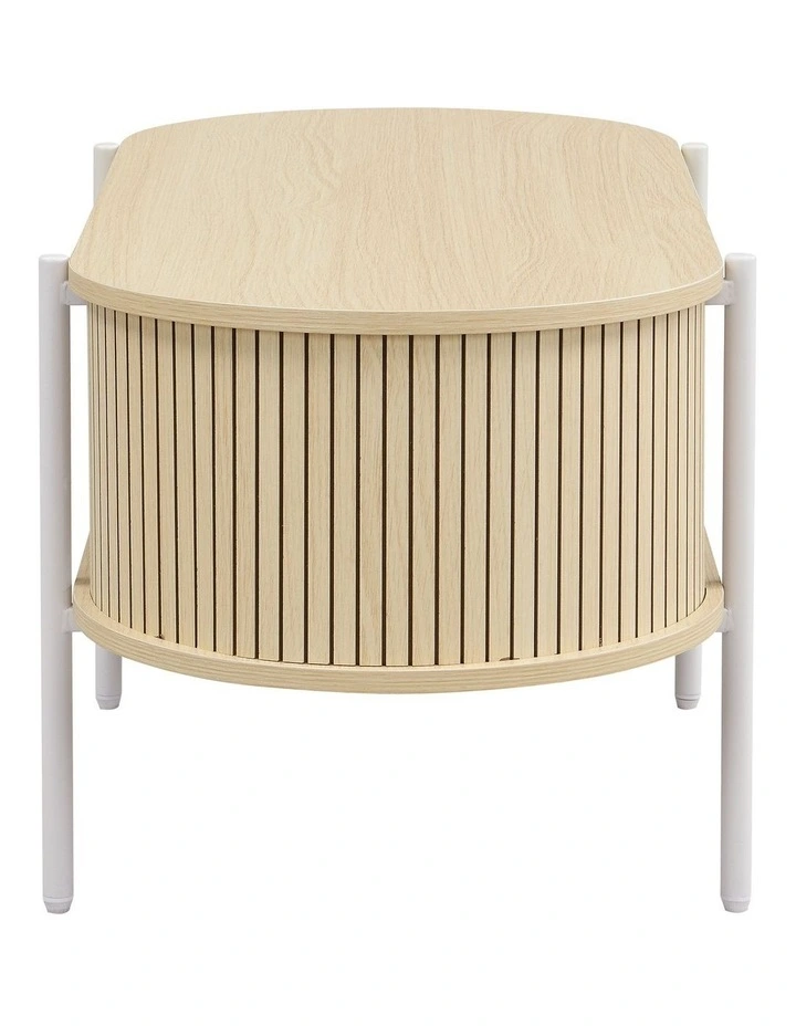 Mia Coffee Table Oval Light Oak and White image 4