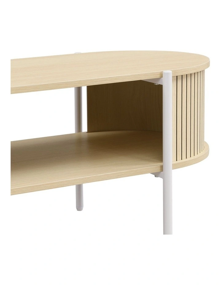 Mia Coffee Table Oval Light Oak and White image 6