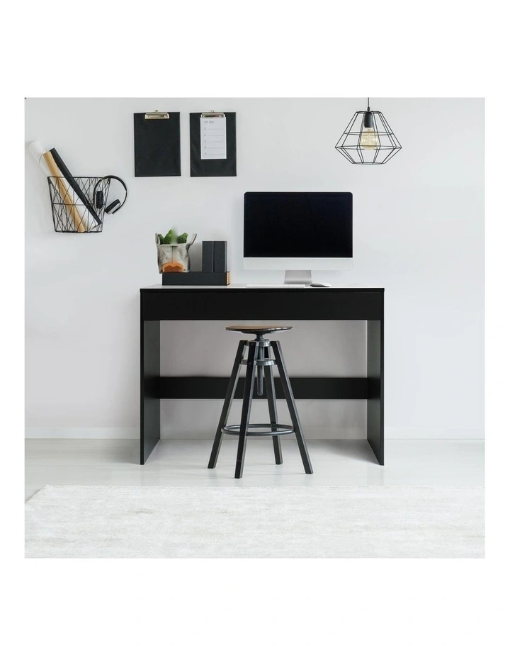 Belle Computer Desk Student Study Office Desk with Drawer Black image 2