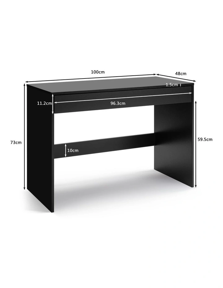 Belle Computer Desk Student Study Office Desk with Drawer Black image 6