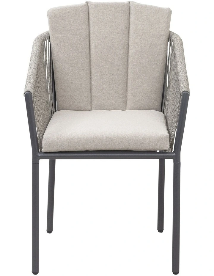 Laura Outdoor Dining Set 7 Piece Light Grey and Dark Grey image 3