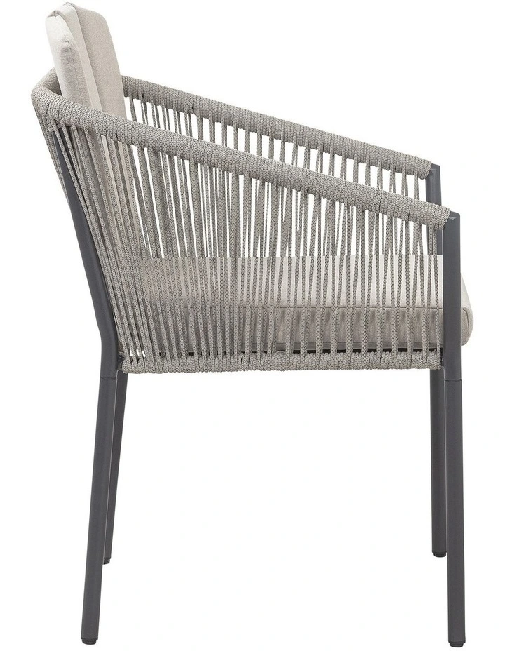 Laura Outdoor Dining Set 7 Piece Light Grey and Dark Grey image 4
