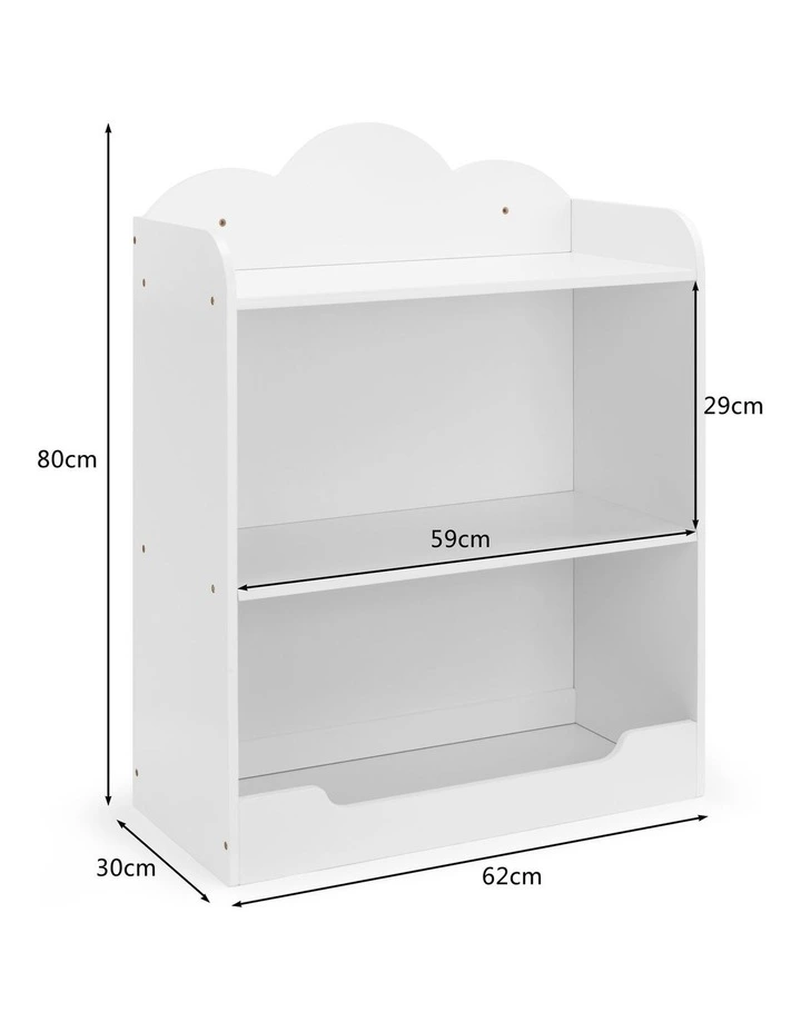 Cloud Kids Bookcase Bookshelf Open Shelving 3 Levels white image 7