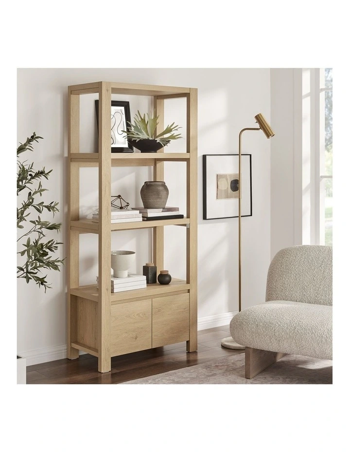 Marla Bookcase Storage 3 Shelf 2 Doors Oak image 3