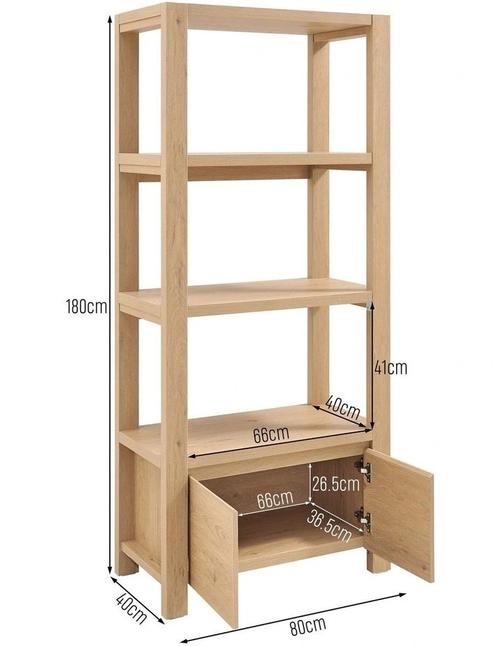 Marla Bookcase Storage 3 Shelf 2 Doors Oak image 7