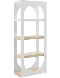 Janna Bookcase Bookshelf Display Unit 4 Tier Oak and White