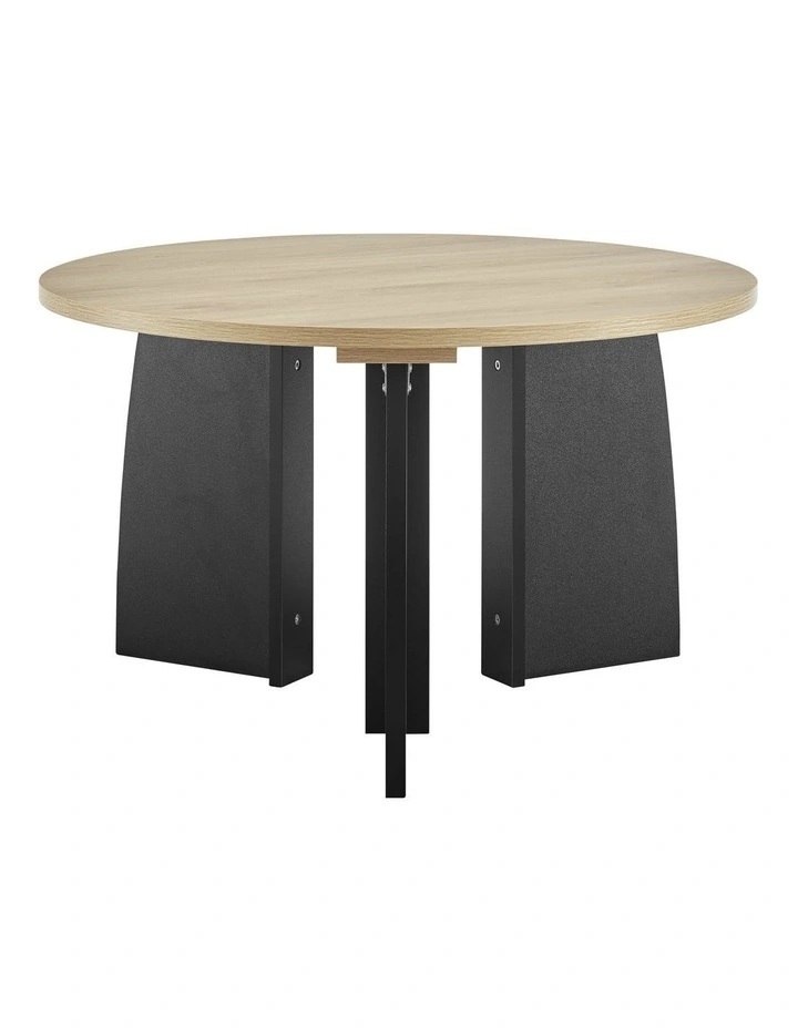 Terra Coffee Table Round Oak and Black image 1