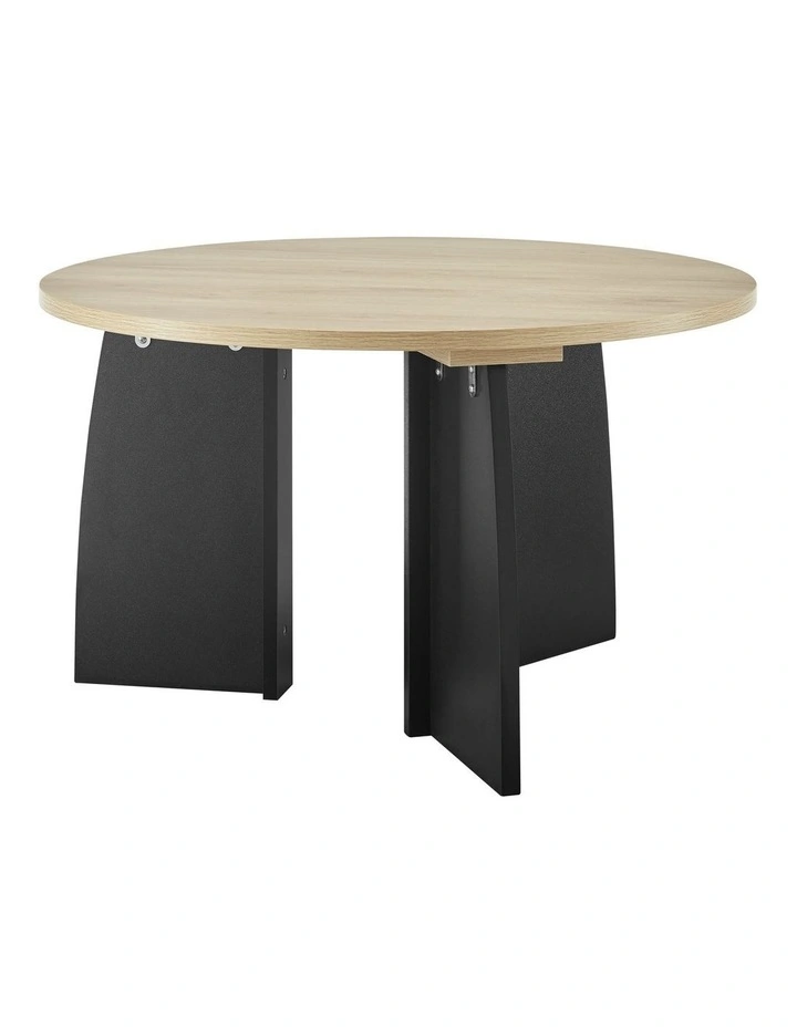 Terra Coffee Table Round Oak and Black image 3