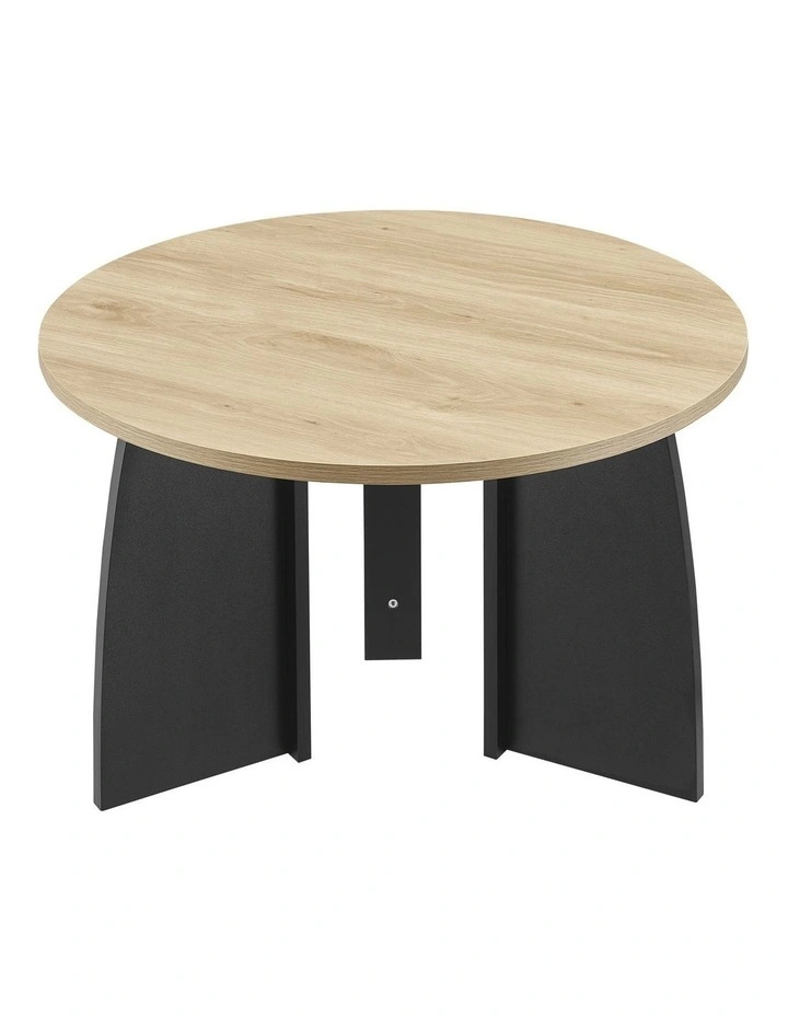 Terra Coffee Table Round Oak and Black image 4