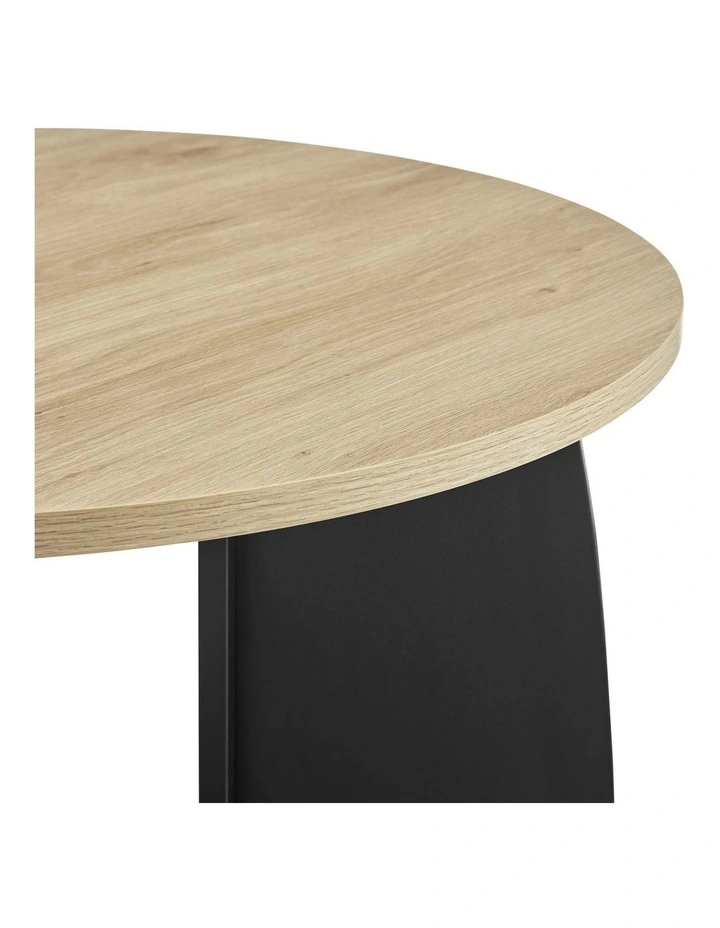 Terra Coffee Table Round Oak and Black image 5