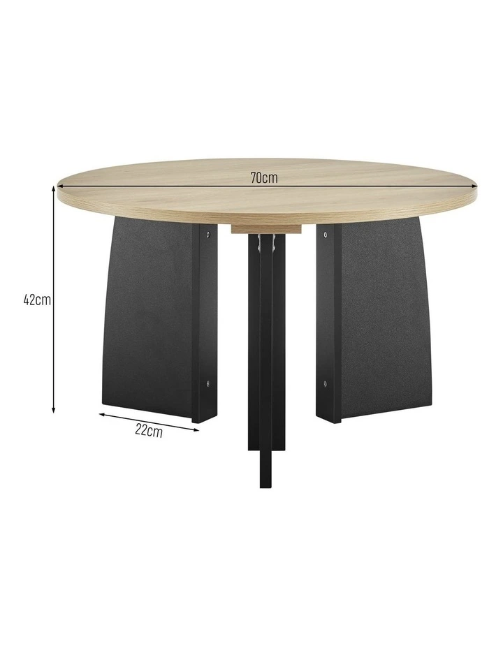 Terra Coffee Table Round Oak and Black image 7