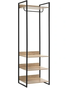 Jones Open Wardrobe Clothes Hanger Shelving Black