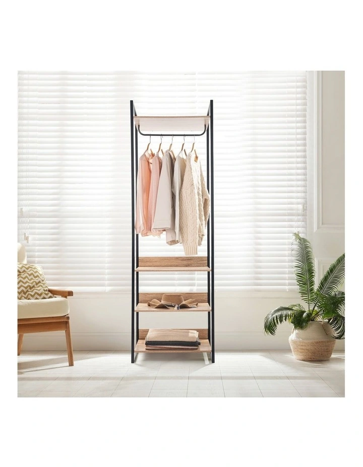 Jones Open Wardrobe Clothes Hanger Shelving Black image 3