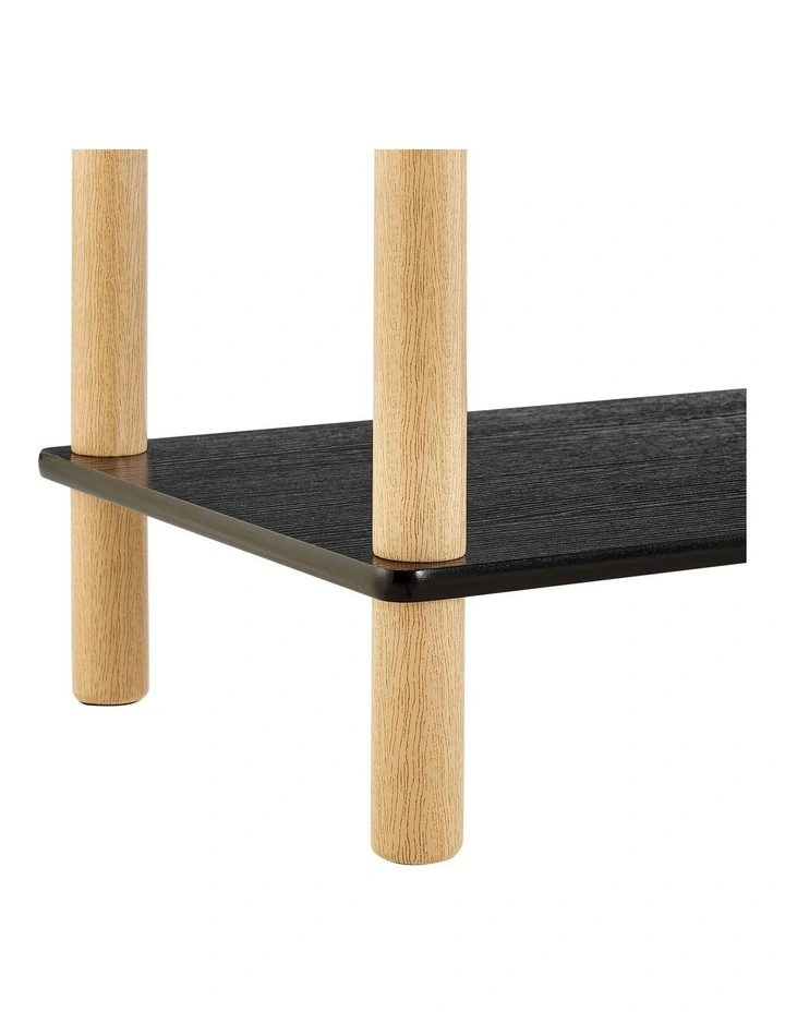 Seth Open Shelf Unit Shelving Display Rectangular 3 Levels Black and Oak image 6