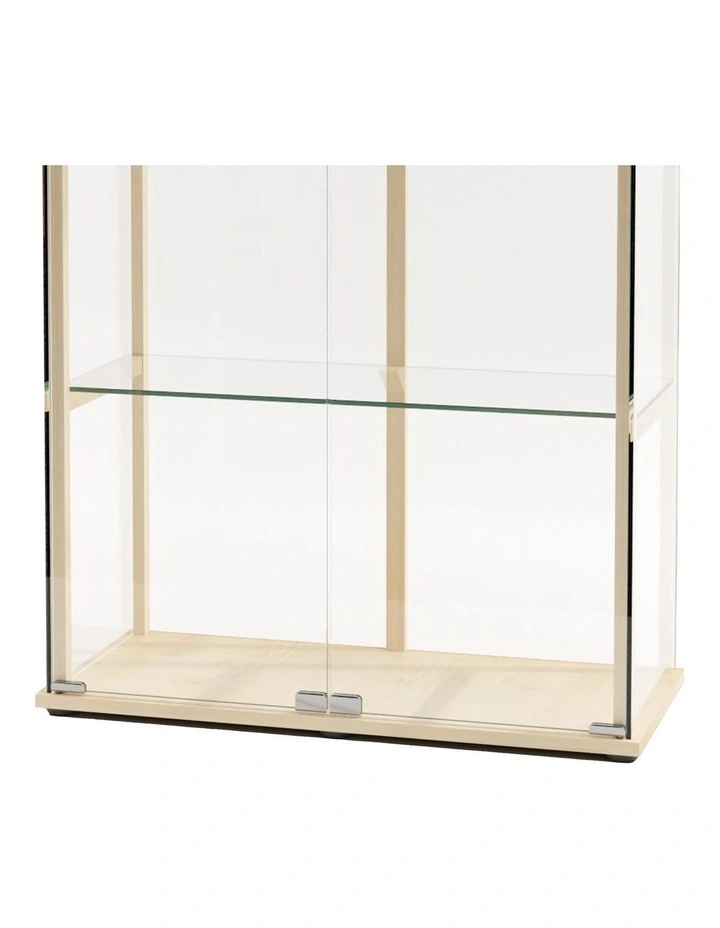East Glass Display 4 Tier Cabinet Trophy Display Storage Shelf 2 Door Beech image 6