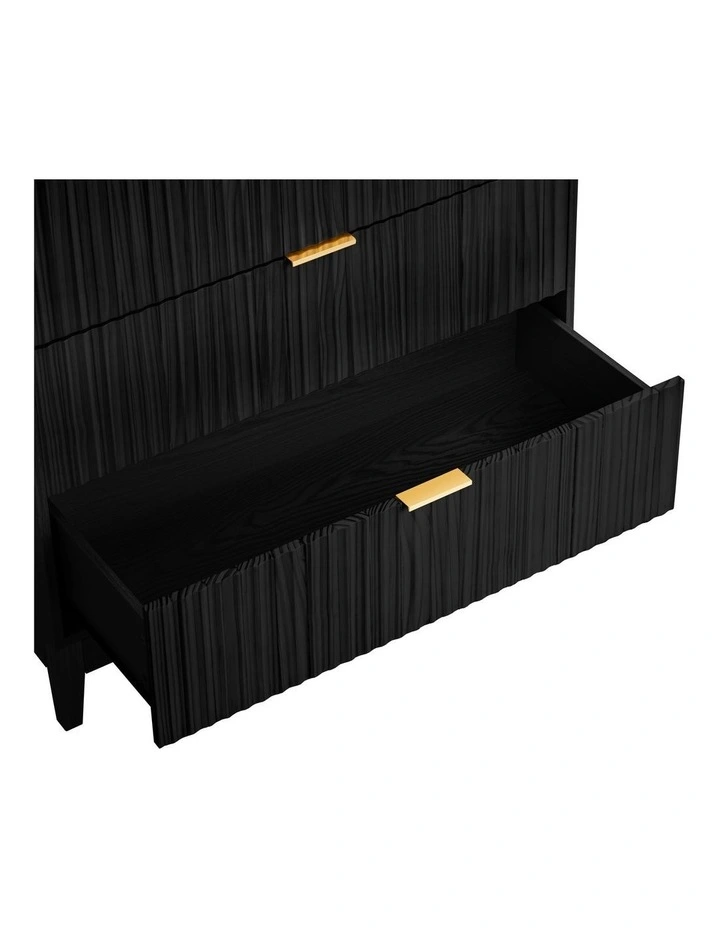 Adoria Chest 3 Drawer Storage Lowboy Dresser Black image 5